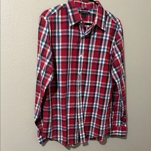 Banana Republic Red and Blue Plaid Button Down Shirt